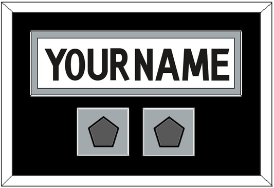 Los Angeles Nameplate With 2 Stanley Cup Finals Patches - Road White (2011-2017) - Essential Tier 3