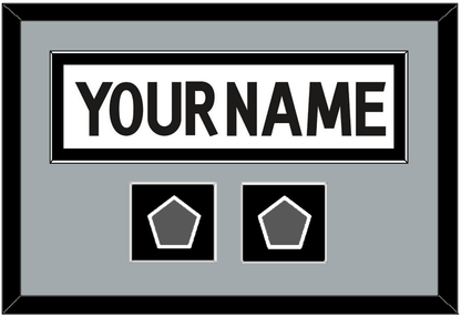 Los Angeles Nameplate With 2 Stanley Cup Finals Patches - Road White (2011-2017) - Essential Tier 4