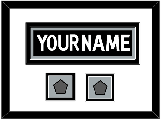 Los Angeles Nameplate With 2 Stanley Cup Champions Patches - Home Black (2011-2017) - Signature Tier 1