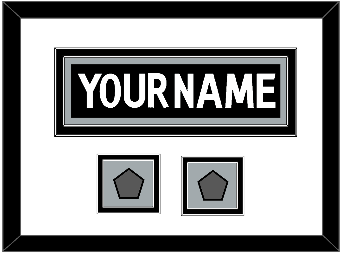 Los Angeles Nameplate With 2 Stanley Cup Finals Patches - Home Black (2011-2017) - Signature Tier 1