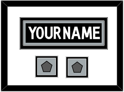 Los Angeles Nameplate With 2 Stanley Cup Finals Patches - Home Black (2011-2017) - Signature Tier 1