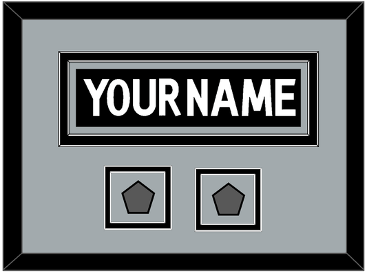 Los Angeles Nameplate With 2 Stanley Cup Champions Patches - Home Black (2011-2017) - Signature Tier 2