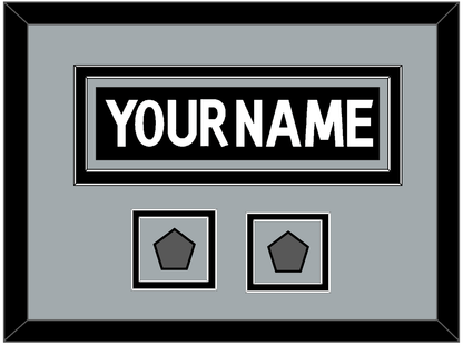 Los Angeles Nameplate With 2 Stanley Cup Finals Patches - Home Black (2011-2017) - Signature Tier 2