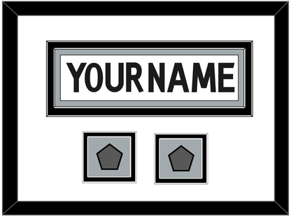 Los Angeles Nameplate With 2 Stanley Cup Finals Patches - Road White (2011-2017) - Signature Tier 1
