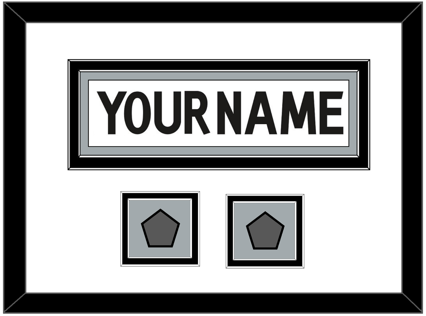 Los Angeles Nameplate With 2 Stanley Cup Champions Patches - Road White (2011-2017) - Signature Tier 1