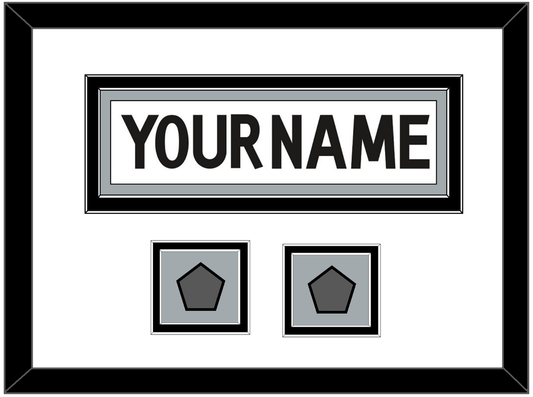Los Angeles Nameplate With 2 Stanley Cup Champions Patches - Road White (2011-2017) - Signature Tier 1