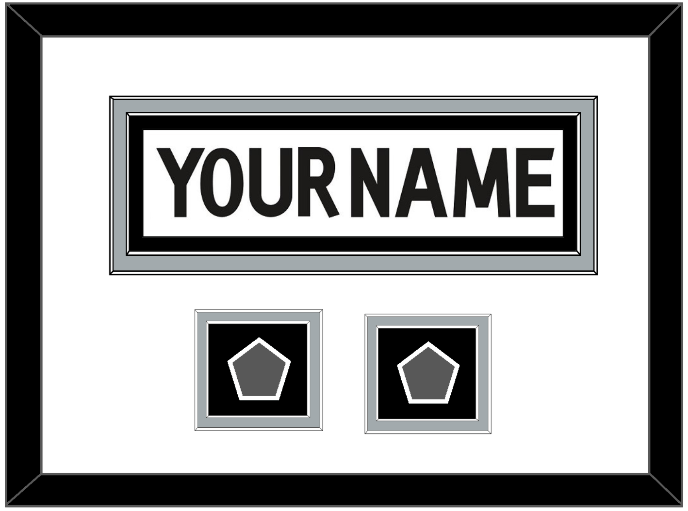 Los Angeles Nameplate With 2 Stanley Cup Champions Patches - Road White (2011-2017) - Signature Tier 2