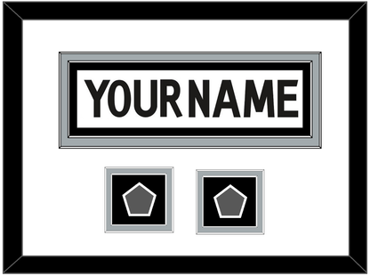 Los Angeles Nameplate With 2 Stanley Cup Champions Patches - Road White (2011-2017) - Signature Tier 2