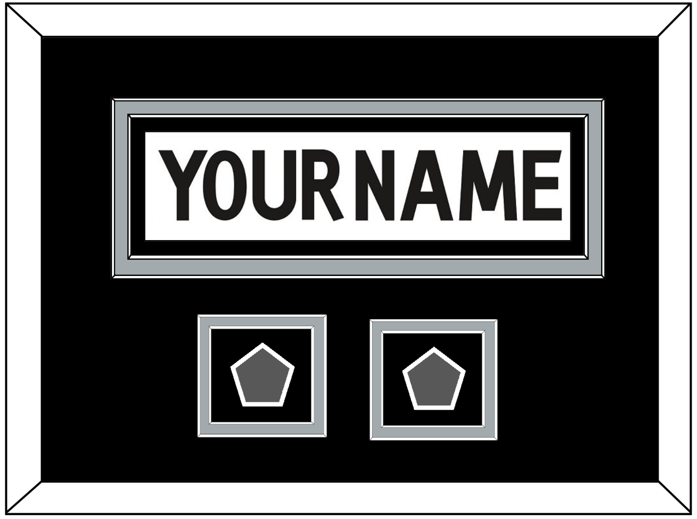 Los Angeles Nameplate With 2 Stanley Cup Finals Patches - Road White (2011-2017) - Signature Tier 3