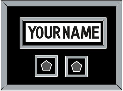 Los Angeles Nameplate With 2 Stanley Cup Finals Patches - Road White (2011-2017) - Signature Tier 3