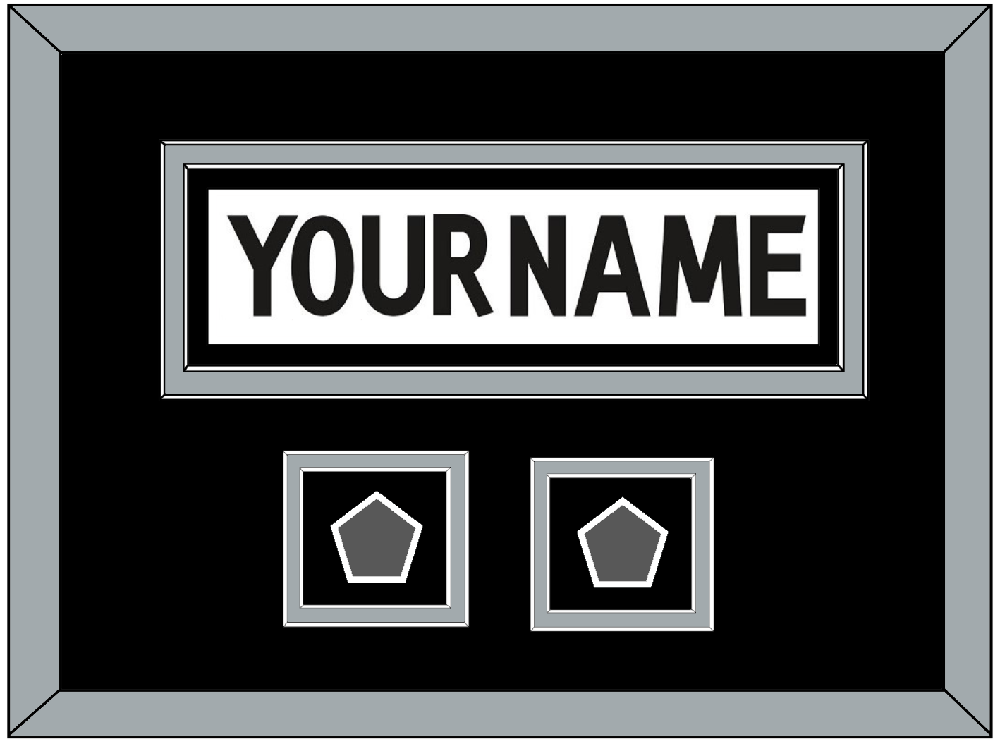 Los Angeles Nameplate With 2 Stanley Cup Champions Patches - Road White (2011-2017) - Signature Tier 3