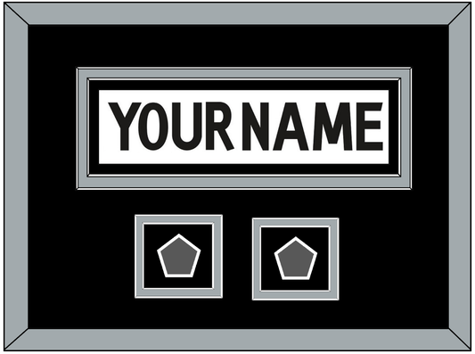 Los Angeles Nameplate With 2 Stanley Cup Champions Patches - Road White (2011-2017) - Signature Tier 3
