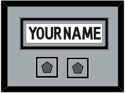 Los Angeles Nameplate With 2 Stanley Cup Champions Patches - Road White (2011-2017)  - Signature Tier 4