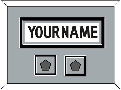 Los Angeles Nameplate With 2 Stanley Cup Finals Patches - Road White (2011-2017) - Signature Tier 4