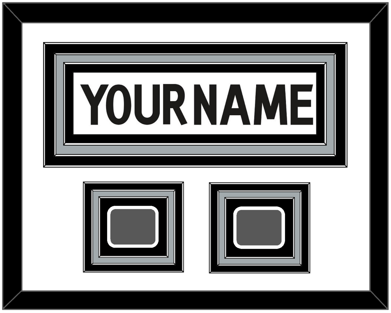 Los Angeles Nameplate With 2 Stanley Cup Finals Patches - Road White (2011-2017) - Premier Tier 2