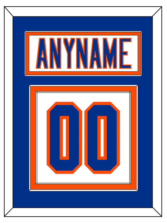 New York Nameplate & Number (Back) - Road White - Double Mat 3