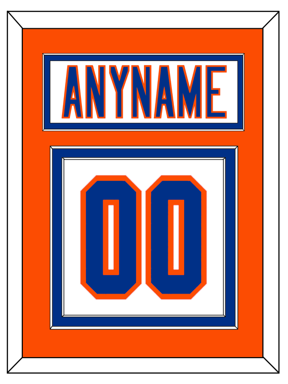 New York Nameplate & Number (Back) - Road White - Double Mat 4