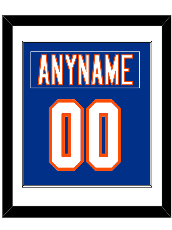 New York Nameplate & Number (Back) Combined - Home Blue - Single Mat 1
