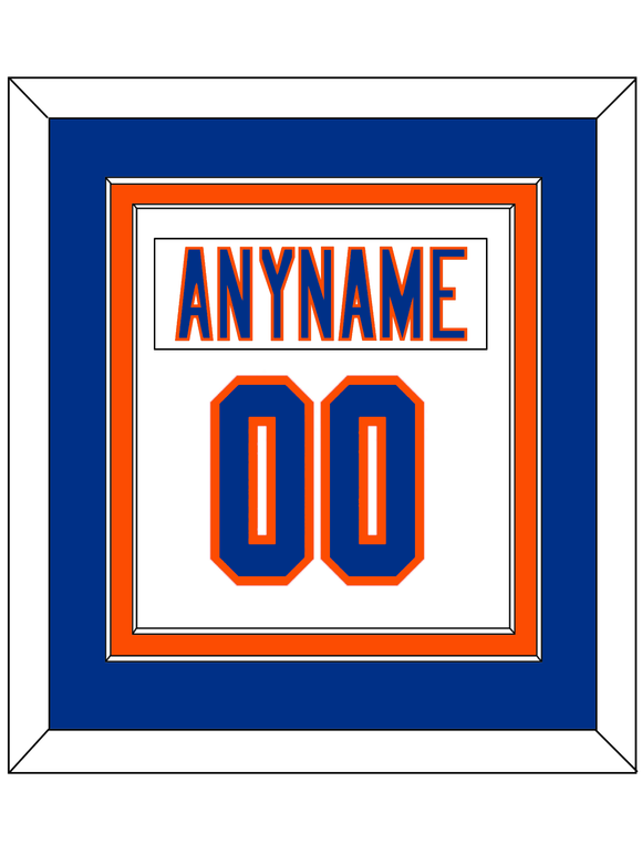 New York Nameplate & Number (Back) Combined - Road White - Double Mat 3
