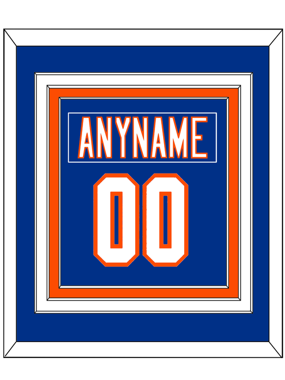 New York Nameplate & Number (Back) Combined - Home Blue - Triple Mat 2