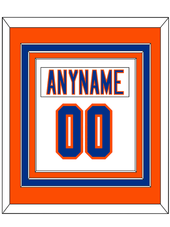 New York Nameplate & Number (Back) Combined - Road White - Triple Mat 3