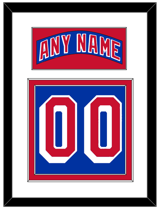 New York Nameplate & Number (Back) - Home Blue - Signature Tier 1