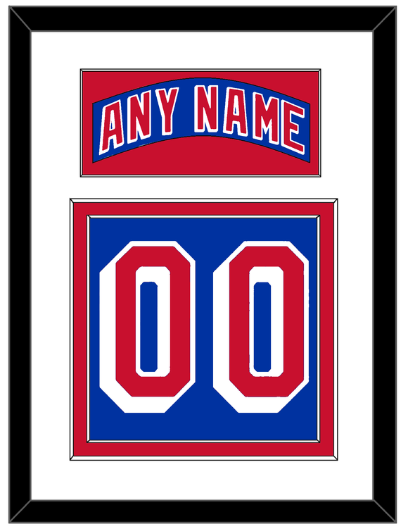 New York Nameplate & Number (Back) - Home Blue - Double Mat 1