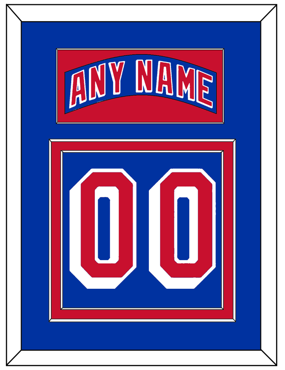 New York Nameplate & Number (Back) - Home Blue - Double Mat 2