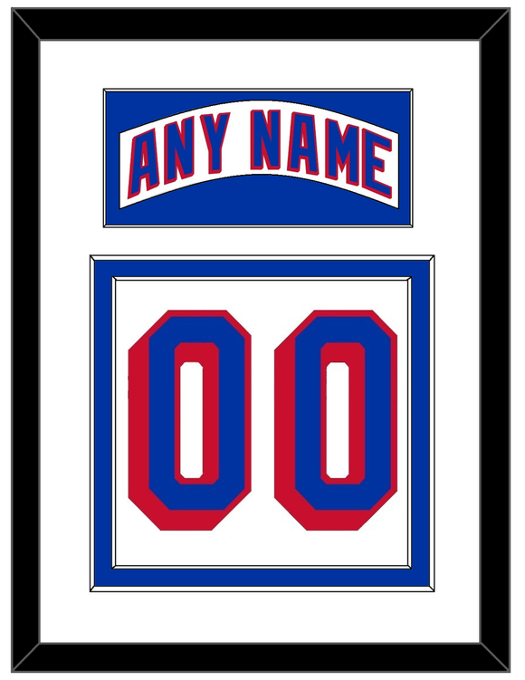 New York Nameplate & Number (Back) - Road White - Double Mat 1