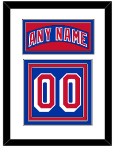 New York Nameplate & Number (Back) - Home Blue - Triple Mat 1