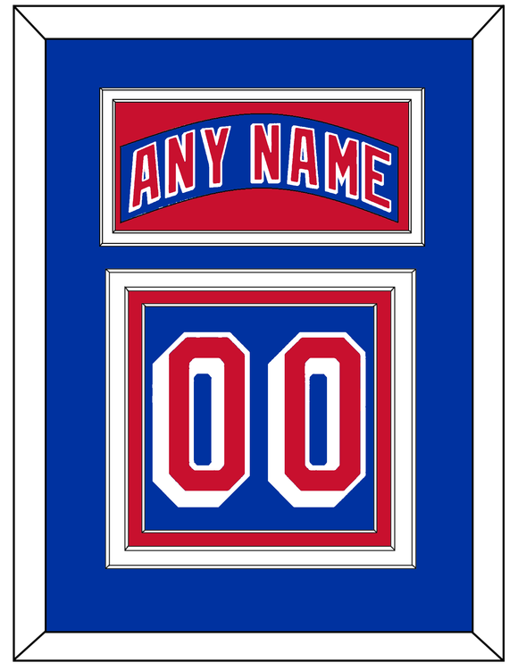 New York Nameplate & Number (Back) - Home Blue - Triple Mat 2