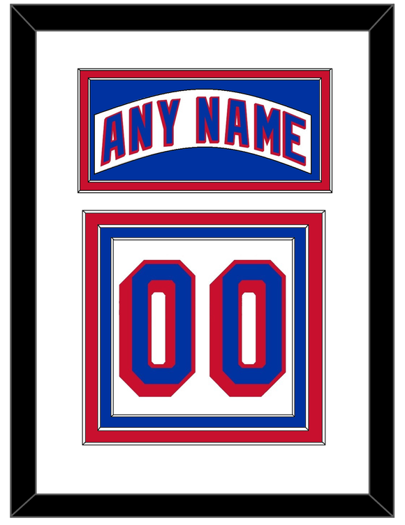 New York Nameplate & Number (Back) - Road White - Triple Mat 1