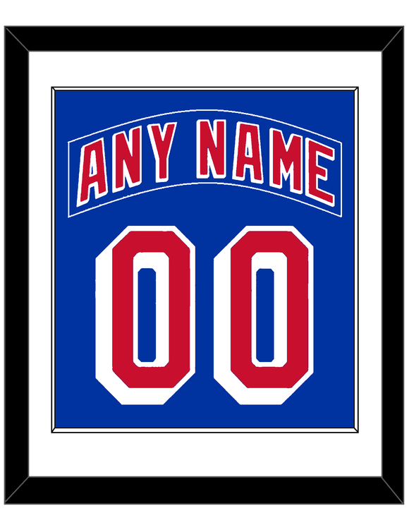 New York Nameplate & Number (Back) Combined - Home Blue - Single Mat 1