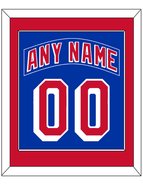 New York Nameplate & Number (Back) Combined - Home Blue - Single Mat 2