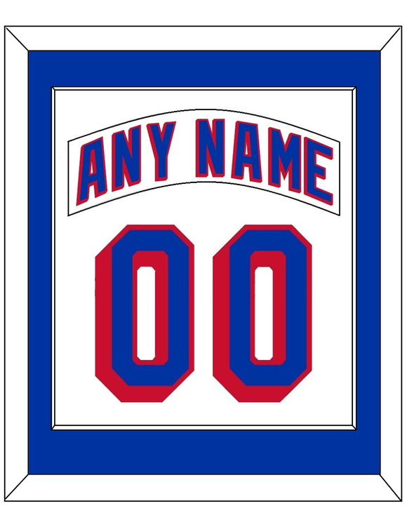 New York Nameplate & Number (Back) Combined - Road White - Single Mat 1
