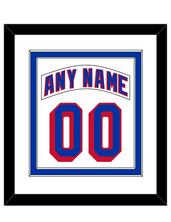 New York Nameplate & Number (Back) Combined - Road White - Double Mat 1