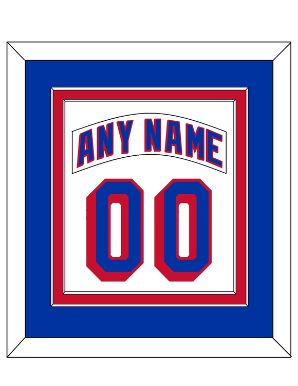 New York Nameplate & Number (Back) Combined - Road White - Double Mat 2