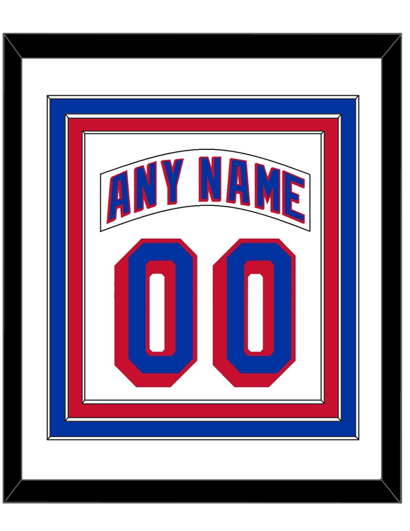New York Nameplate & Number (Back) Combined - Road White - Triple Mat 1