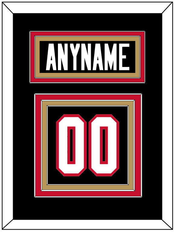 Ottawa Nameplate & Number (Back) - Home Black - Triple Mat 2