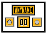 Pittsburgh Nameplate, Number (Shoulder) & 2 Stanley Cup Finals Patches - Road Black (1988-1992) - Double Mat 1