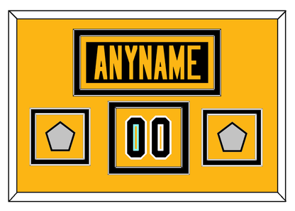 Pittsburgh Nameplate, Number (Shoulder) & 2 Stanley Cup Finals Patches - Road Black (1988-1992) - Signature Tier 2