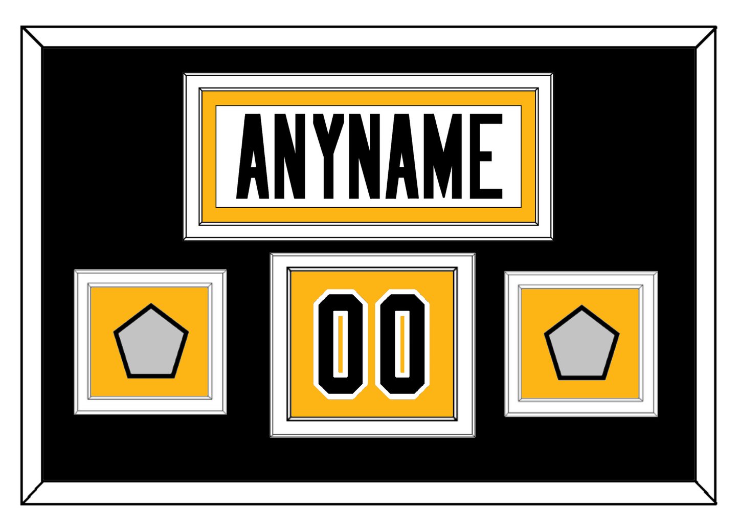 Pittsburgh Nameplate, Number (Shoulder) & 2 Stanley Cup Champions Patches - Road White - Signature Tier 3