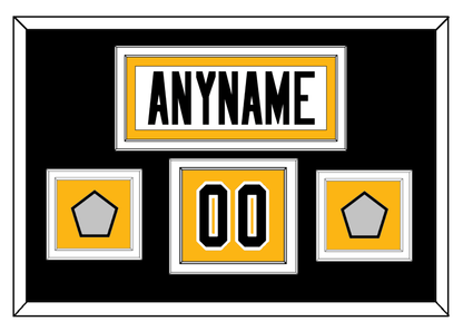Pittsburgh Nameplate, Number (Shoulder) & 2 Stanley Cup Champions Patches - Road White - Signature Tier 3