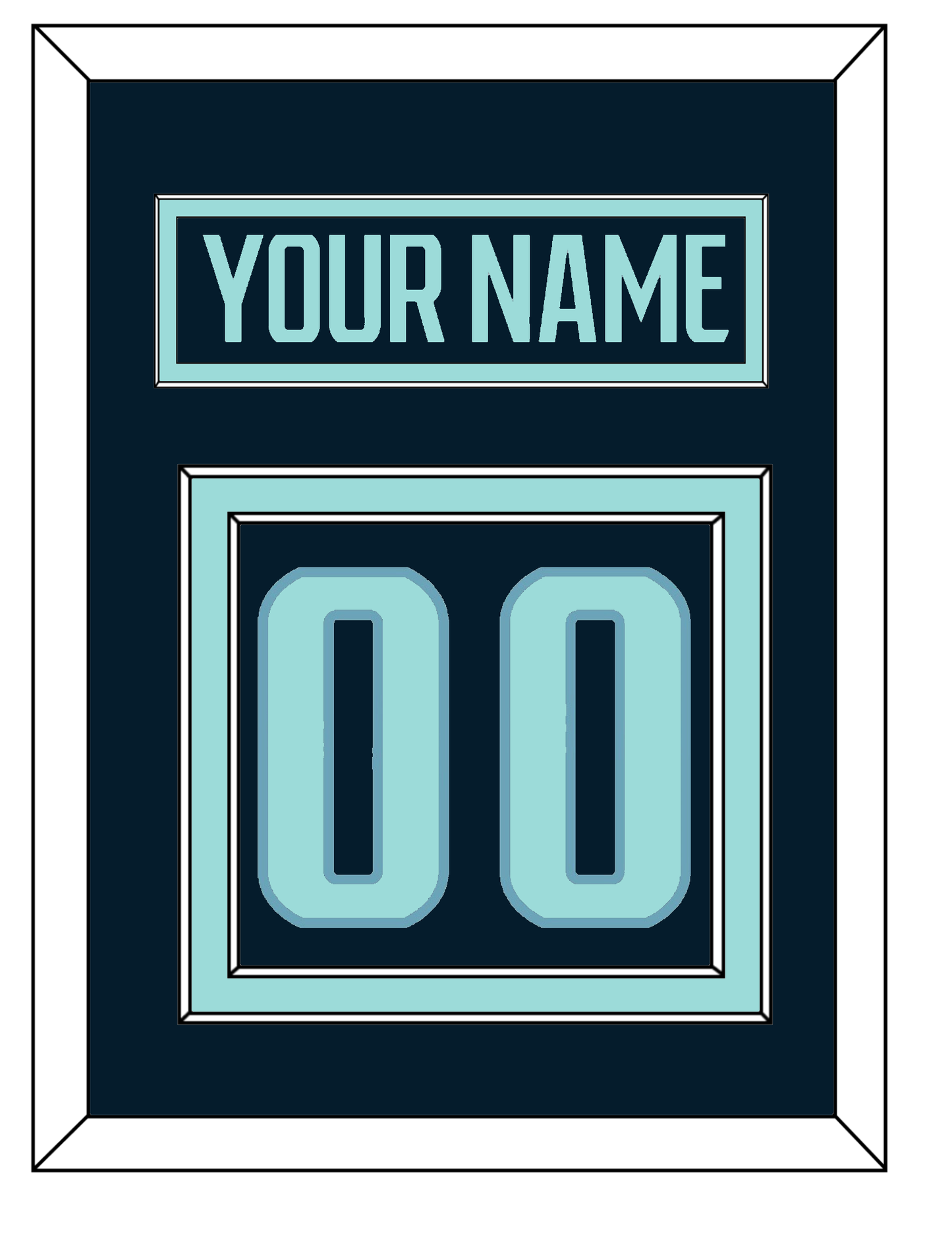 Seattle Nameplate & Number (Back) - Home Navy - Signature Tier 2