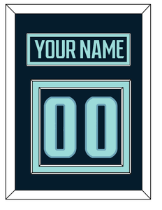 Seattle Nameplate & Number (Back) - Home Navy - Double Mat 2