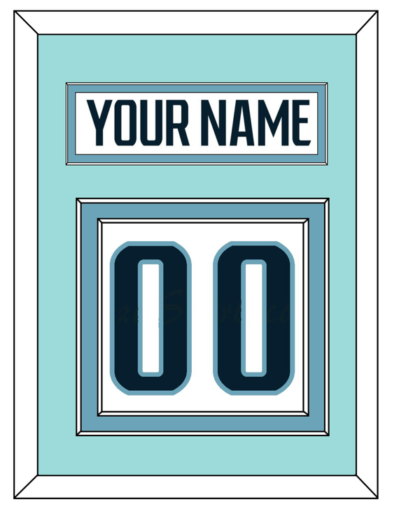 Seattle Nameplate & Number (Back) - Road White - Double Mat 3