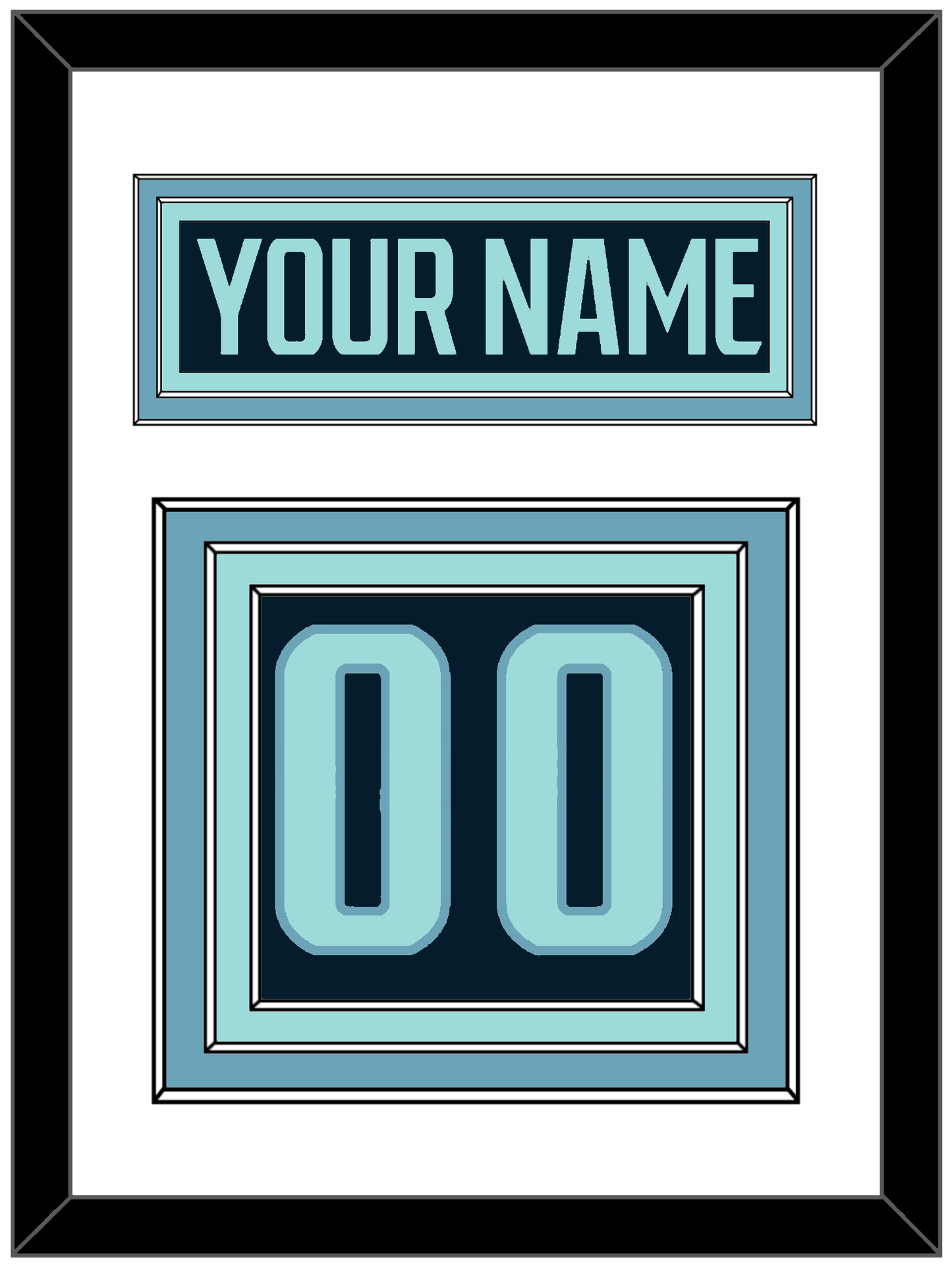 Seattle Nameplate & Number (Back) - Home Navy - Premier Tier 1