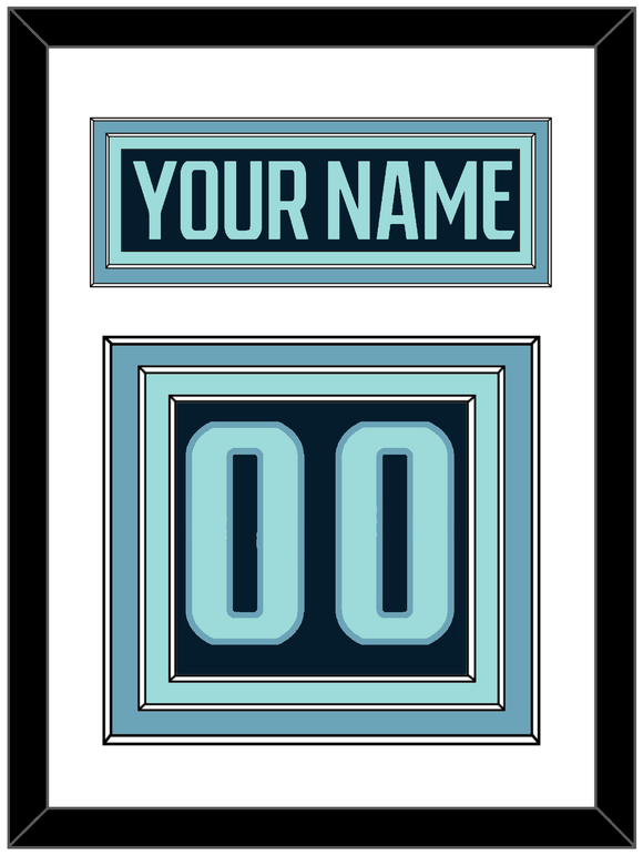 Seattle Nameplate & Number (Back) - Home Navy - Triple Mat 1