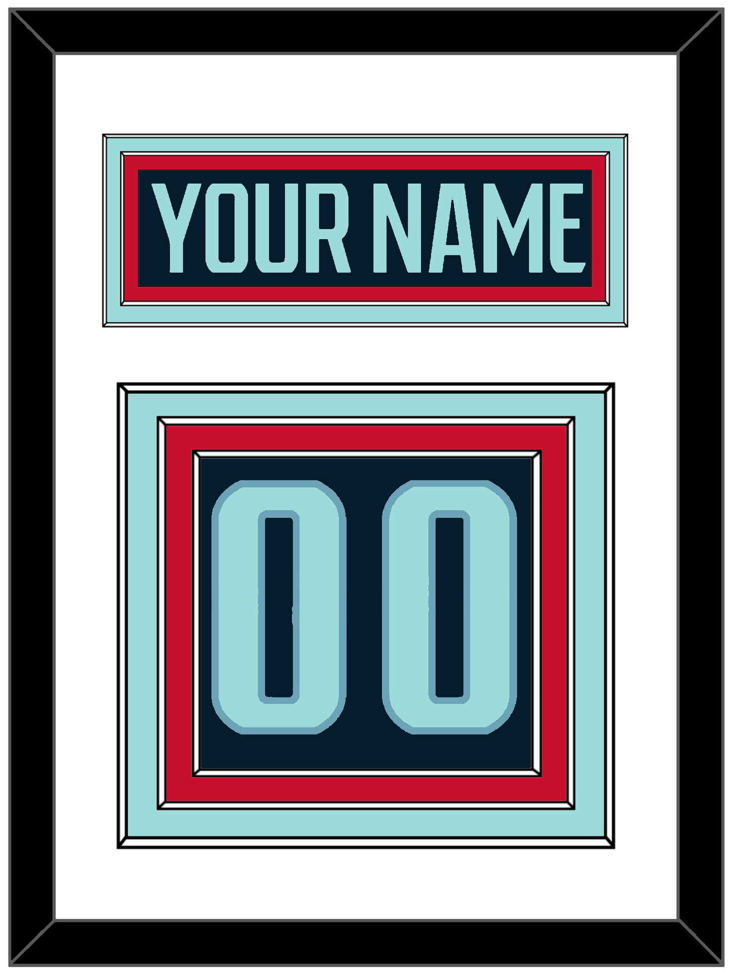 Seattle Nameplate & Number (Back) - Home Navy - Premier Tier 2