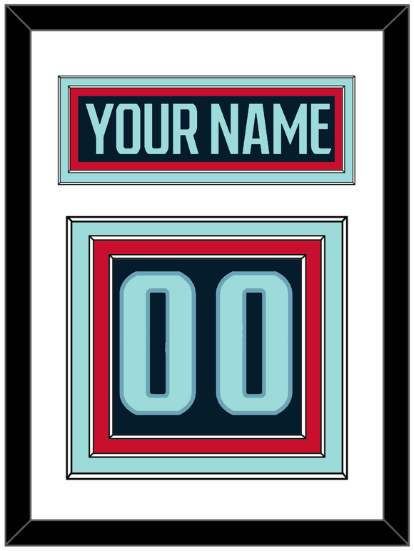 Seattle Nameplate & Number (Back) - Home Navy - Triple Mat 2